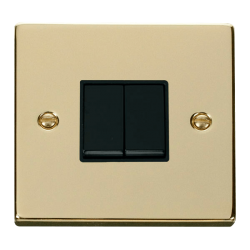 VPBR012BK Deco 2 Gang 2 Way 10AX Switch - Black