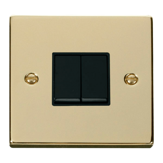 VPBR012BK Deco 2 Gang 2 Way 10AX Switch - Black