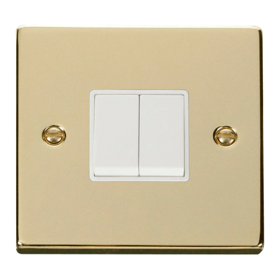 VPBR012WH Deco 2 Gang 2 Way 10AX Switch - White