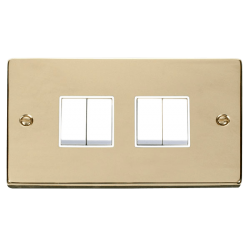 VPBR019WH Deco 4 Gang 2 Way 10AX Switch - White