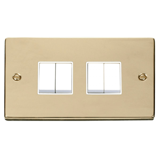 VPBR019WH Deco 4 Gang 2 Way 10AX Switch - White