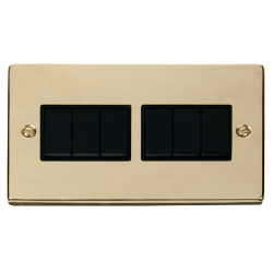 VPBR105BK Deco 6 Gang 2 Way 10AX Switch - Black