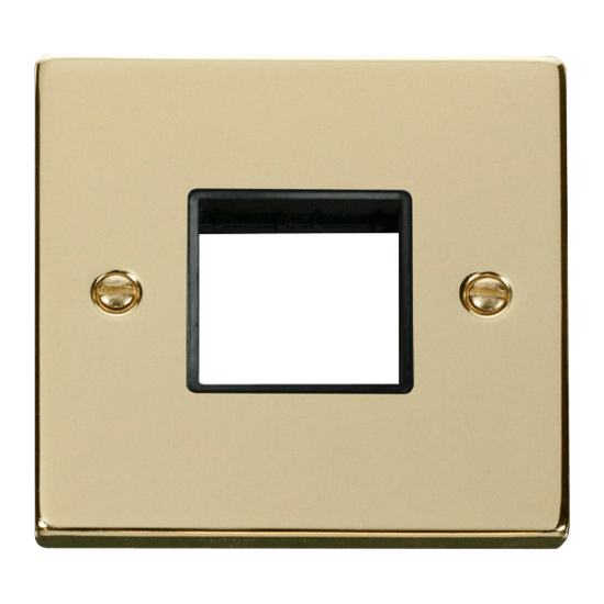 VPBR402BK Deco 1 Gang Plate Twin Aperture - Black