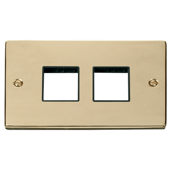 VPBR404BK Deco 2 Gang Plate (2 x 2) Aperture - Bla