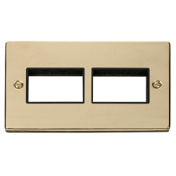 VPBR406BK Deco 2 Gang Plate (3 x 3) Aperture - Bla