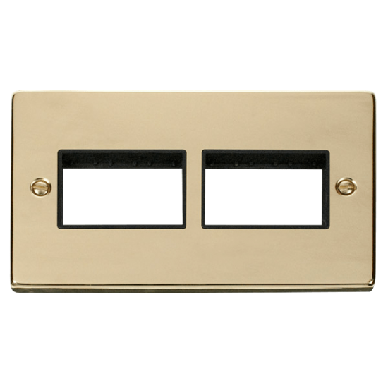 VPBR406BK Deco 2 Gang Plate (3 x 3) Aperture - Bla