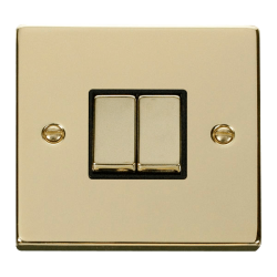 VPBR412BK Deco 2 Gang 2 Way 'Ingot' 10AX Switch -