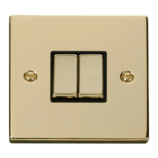 VPBR412BK Deco 2 Gang 2 Way 'Ingot' 10AX Switch -