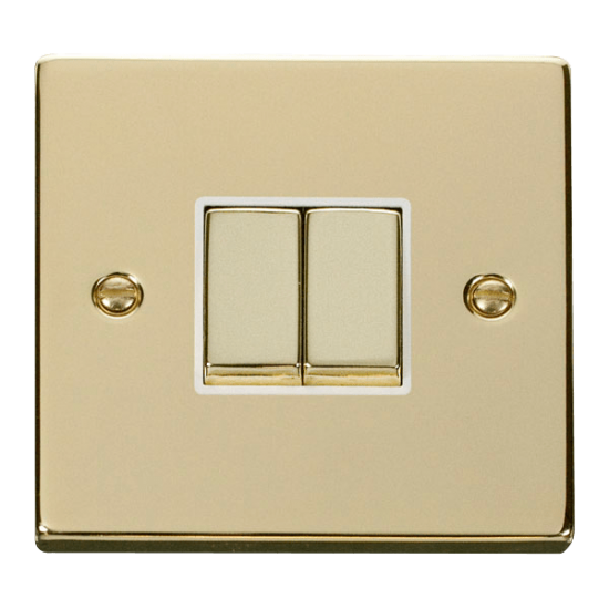 VPBR412WH Deco 2 Gang 2 Way 'Ingot' 10AX Switch -