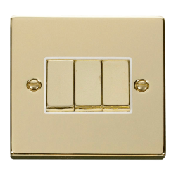 VPBR413WH Deco 3 Gang 2 Way 'Ingot' 10AX Switch -