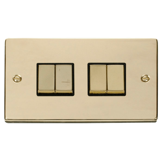 VPBR414BK Deco 4 Gang 2 Way 'Ingot' 10AX Switch -