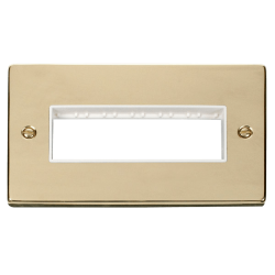 VPBR426WH Deco 2 Gang Plate 6 In-Line Aperture - W