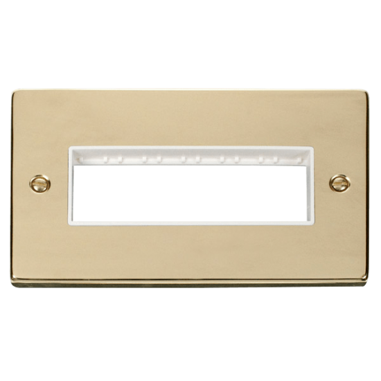 VPBR426WH Deco 2 Gang Plate 6 In-Line Aperture - W