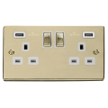Victorian Polished Brass - White Inserts - Scolmore Click