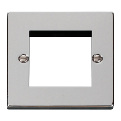Scolmore Click Deco VPCH311 1 Gang New Media Unfurnished Plate - 2 Apertures Polished Chrome