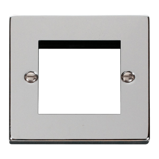 Scolmore Click Deco VPCH311 1 Gang New Media Unfurnished Plate - 2 Apertures Polished Chrome