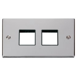VPCH404BK Deco 2 Gang Plate (2 x 2) Aperture - Bla