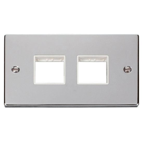 VPCH404WH Deco 2 Gang Plate (2 x 2) Aperture - Whi