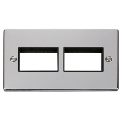 VPCH406BK Deco 2 Gang Plate (3 x 3) Aperture - Bla