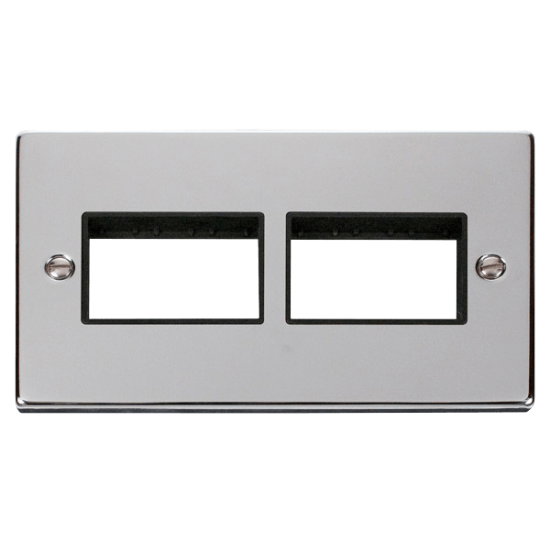 VPCH406BK Deco 2 Gang Plate (3 x 3) Aperture - Bla