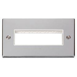 VPCH426WH Deco 2 Gang Plate 6 In-Line Aperture - W
