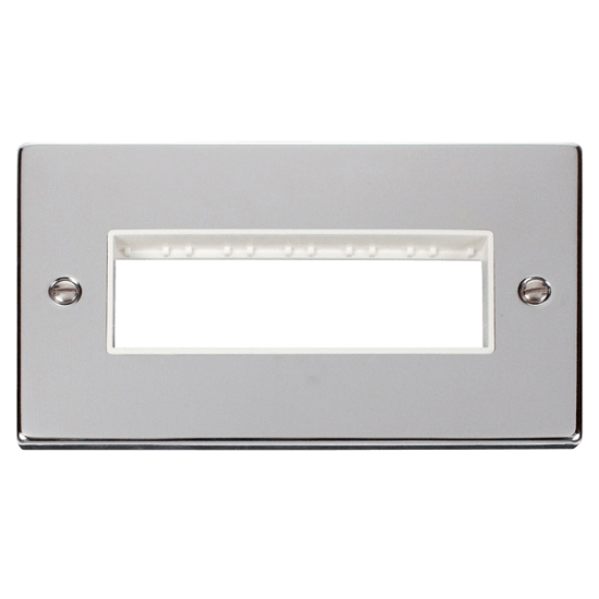 VPCH426WH Deco 2 Gang Plate 6 In-Line Aperture - W