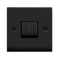 VPMB412BK Deco VP MATT BLACK INGOT 10A 2GANG 2WAY
