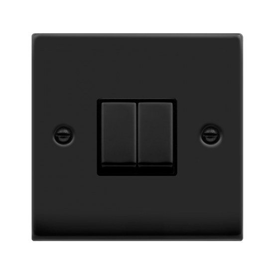 VPMB412BK Deco VP MATT BLACK INGOT 10A 2GANG 2WAY