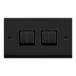 VPMB414BK Deco VP MATT BLACK INGOT 10A 4-GANG 2WAY