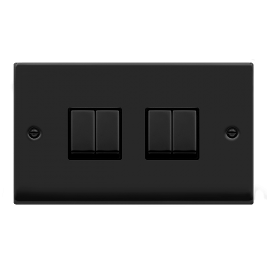 VPMB414BK Deco VP MATT BLACK INGOT 10A 4-GANG 2WAY