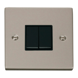 VPPN012BK Deco 2 Gang 2 Way 10AX Switch - Black