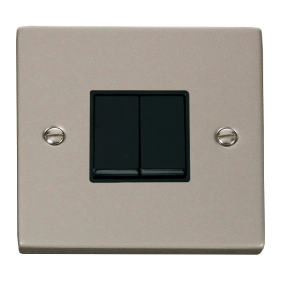 VPPN012BK Deco 2 Gang 2 Way 10AX Switch - Black