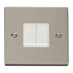 VPPN012WH Deco 2 Gang 2 Way 10AX Switch - White