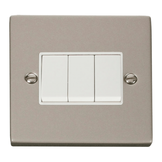 VPPN013WH Deco 3 Gang 2 Way 10AX Switch - White
