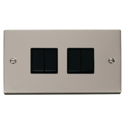 VPPN019BK Deco 4 Gang 2 Way 10AX Switch - Black