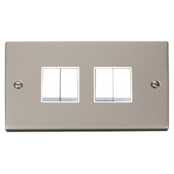 VPPN019WH Deco 4 Gang 2 Way 10AX Switch - White