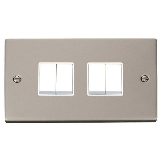 VPPN019WH Deco 4 Gang 2 Way 10AX Switch - White