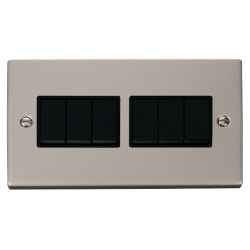 VPPN105BK Deco 6 Gang 2 Way 10AX Switch - Black