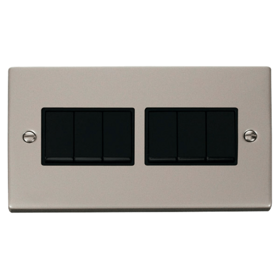 VPPN105BK Deco 6 Gang 2 Way 10AX Switch - Black