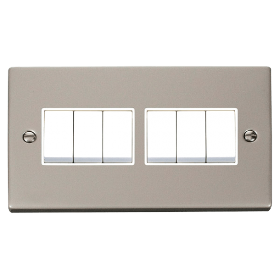 VPPN105WH Deco 6 Gang 2 Way 10AX Switch - White