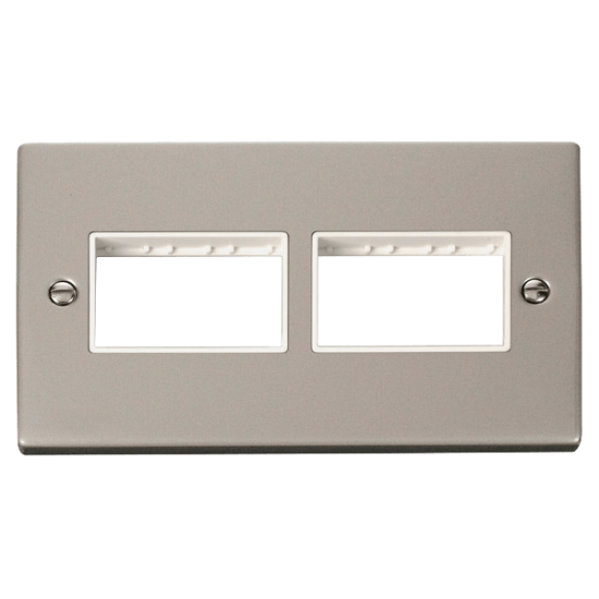 VPPN406WH Deco 2 Gang Plate (3 x 3) Aperture - Whi