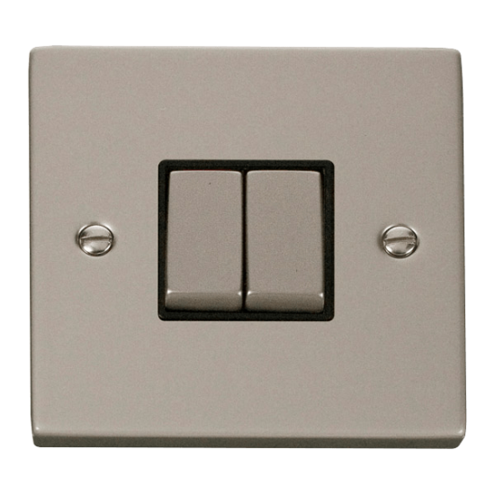 VPPN412BK Deco 2 Gang 2 Way 'Ingot' 10AX Switch -