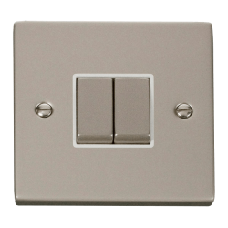 VPPN412WH Deco 2 Gang 2 Way 'Ingot' 10AX Switch -