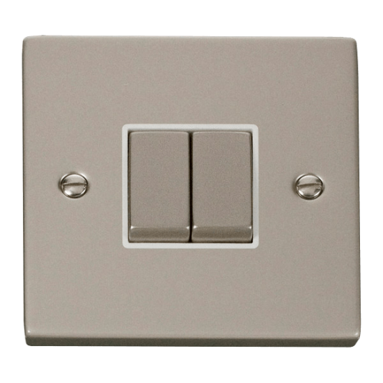 VPPN412WH Deco 2 Gang 2 Way 'Ingot' 10AX Switch -