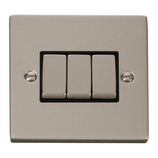 VPPN413BK Deco 3 Gang 2 Way 'Ingot' 10AX Switch -