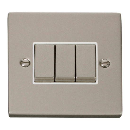 VPPN413WH Deco 3 Gang 2 Way 'Ingot' 10AX Switch -