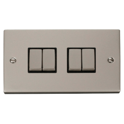 VPPN414BK Deco 4 Gang 2 Way 'Ingot' 10AX Switch -