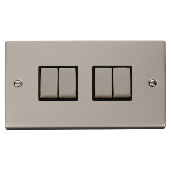 VPPN414BK Deco 4 Gang 2 Way 'Ingot' 10AX Switch -