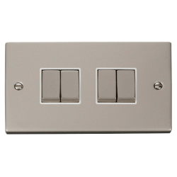 VPPN414WH Deco 4 Gang 2 Way 'Ingot' 10AX Switch -