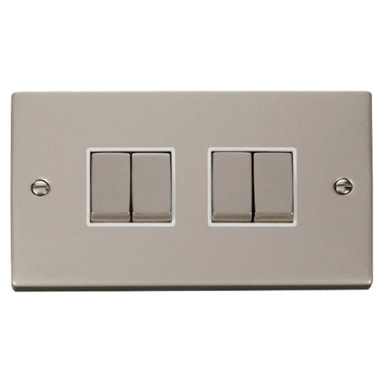 VPPN414WH Deco 4 Gang 2 Way 'Ingot' 10AX Switch -